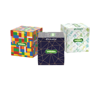 Paloma Kosmetiktücher Exclusive, Würfel-Box, 3-lagig, Design wechselnd